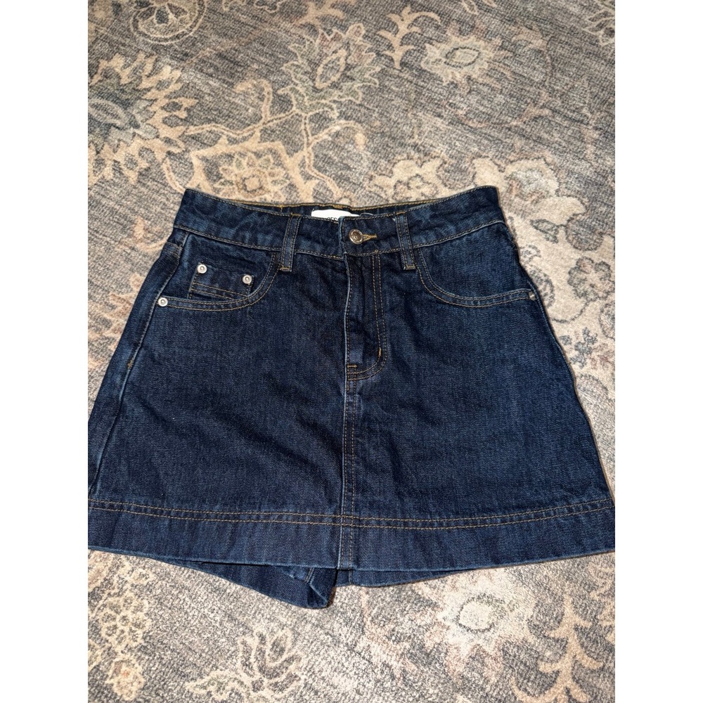 Princess Polly Dark Wash Mini Skort Denim